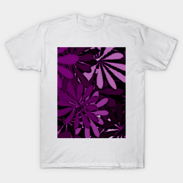 BIG PURPLE FLORAL PALM LEAVES PATTERN FOR SUMMER T-Shirt by colorsandpatterns